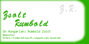 zsolt rumbold business card